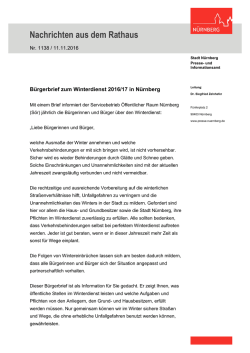 Sör Bürgerbrief zum Winterdienst 2016/2017