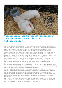 Vogelgrippe: Landwirtschaftsministerin Sachsen