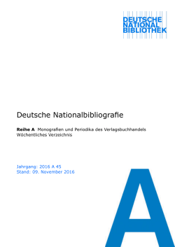 Reihe A - Katalog der Deutschen Nationalbibliothek