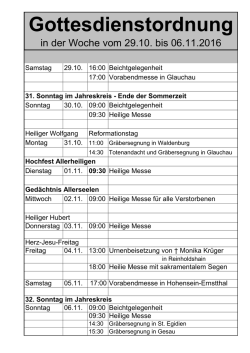 Gottesdienstordnung