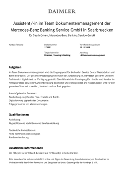 in im Team Dokumentenmanagement der Mercedes-Benz