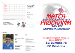 Matchprogramm - SC Bümpliz 78