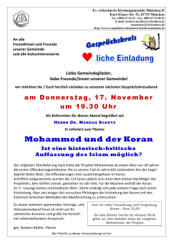 Mohammed ud Koran - 17.11.2016 - evangelisch