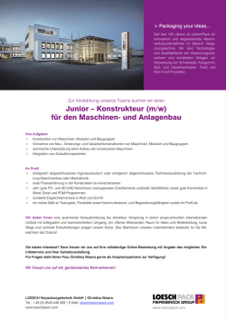 Junior – Konstrukteur (m/w) für den Maschinen- und