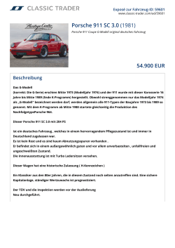 Porsche 911 SC 3.0 (1981) 54.900 EUR