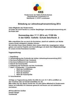 Einladung 2016 F&ouml;rderverein - K&auml;the Kollwitz Gesamtschule