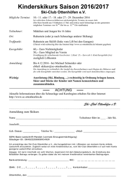 Infos und Anmeldung zum Kinderskikurs