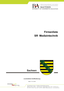 Firmenliste SR Medizintechnik - Staatlichen Studienakademie Bautzen