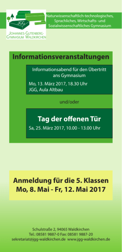 Infoflyer - JGG Waldkirchen