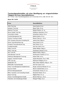 Treuhandgesellschaften mit einer Bewilligung zur eingeschränkten