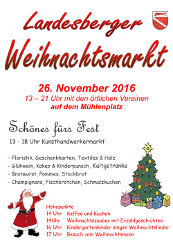 Plakat Weihnachtsmarkt Landesbergen 2016