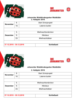 Johanniter Waldkindergarten Waldk&auml;fer 2. Halbjahr