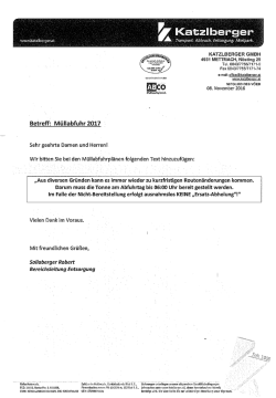 Müllabfuhr 2017