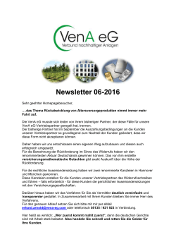 VenA eG Newsletter 06