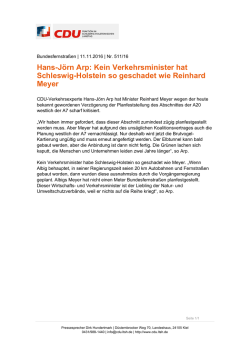 Hans-J&ouml;rn Arp: Kein Verkehrsminister hat Schleswig