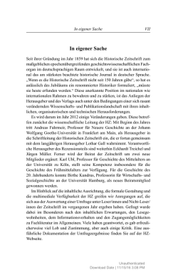 In eigener Sache