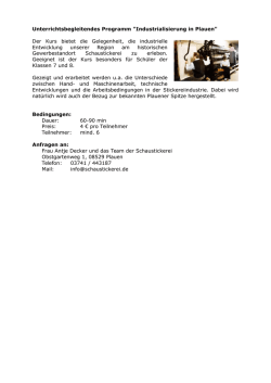 Infoblatt: Industrialisierung Plauens (Klasse 7 und 8)