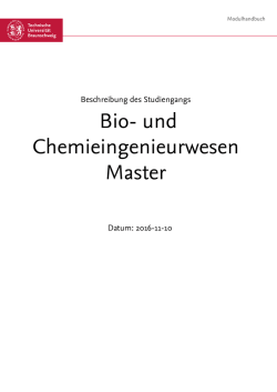 Bio- und Chemieingenieurwesen Master