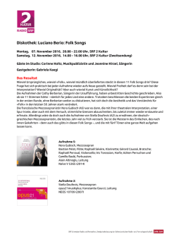 Diskothek: Luciano Berio: Folk Songs