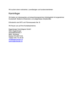Eggenberger Kaminfegerei GmbH, Kilchberg ZH