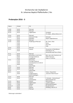 2016 Probenplan 3 - Kirchenchor Pfaffenhofen