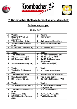 7. Krombacher Ü-50-Niedersachsenmeisterschaft Endrundengruppen
