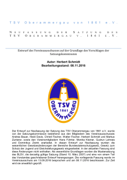 Entwurf Satzung TSV - TSV