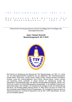 Entwurf Satzung TSV - TSV