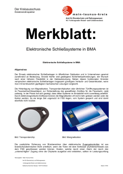 Elektronische Schließsysteme in BMA - Main-Taunus