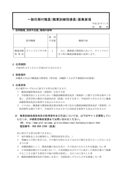 募集要項 - 沖縄県