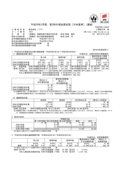 平成29年3月期 第2四半期決算短信〔日本基準〕(連結)