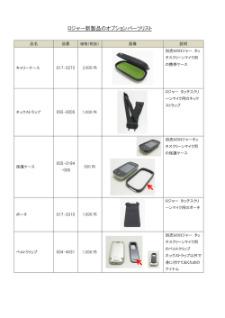 ロジャー新製品のオプションパーツリスト