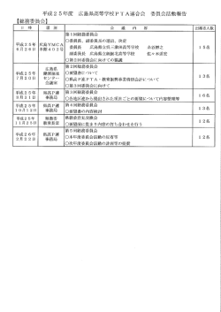 Page 1 平成25年度 広島県高等学校PTA連合会 委員会活動報告 【総務