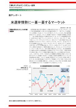 米選挙情勢に一喜一憂するマーケット - 三菱UFJモルガン・スタンレー証券