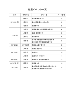 健康イベント一覧