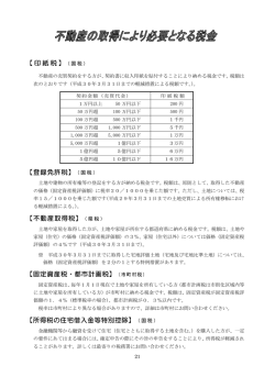 不動産の取得により必要となる税金（PDF：114KB）