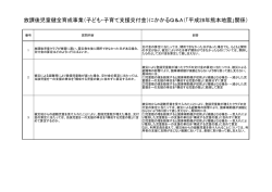 放課後児童健全育成事業（子ども・子育て支援交付金）にかかるQ＆A