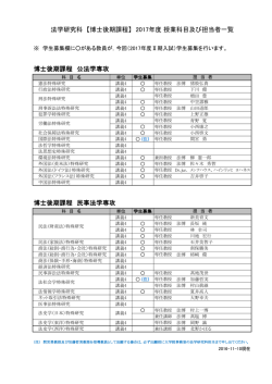 博士後期課程 公法学専攻 博士後期課程 民事法学専攻 法学研究科