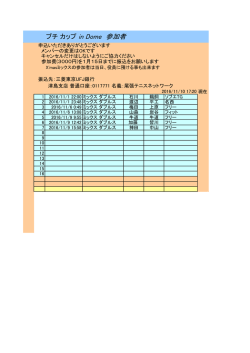 プチ カップ in Dome 参加者 - NPO法人 尾張テニスネットワーク