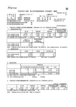 平成29年3月期 第2四半期決算短信〔日本基準〕(連結)