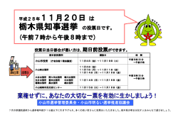 栃木県知事選挙 の投票日です。