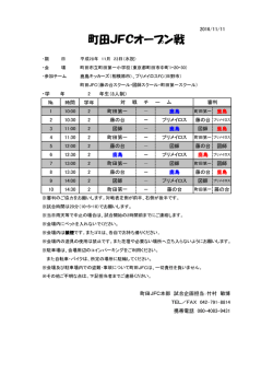 町田JFCオープン戦