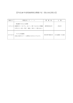 【平成 28 年度現地研修会開催予定（第 2 回応募分）】