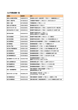 フェア対象店舗一覧