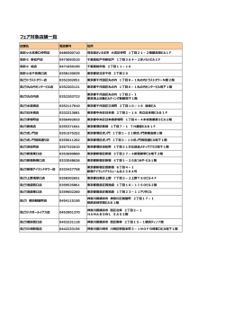 フェア対象店舗一覧
