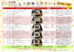H28 女子栄養大学ランチ メニュー