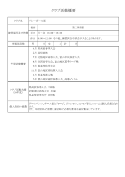 クラブ活動概要