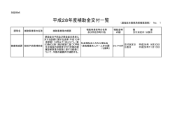 平成28年度補助金交付一覧
