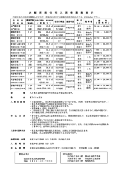 募集期間 平成28年11月7日～11月17日