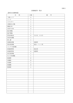 別紙2 設備機器等一覧表 【新里共同調理場】 名 称 台数 備 考 三層